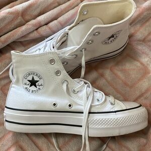 Platform white converse high tops